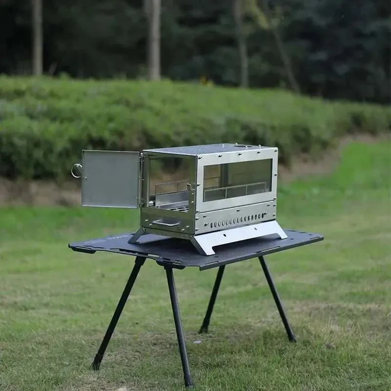 Tryhomy Camping Wood Stove Tent Firewood Heater - Stainless Steel Furnace with Pipe