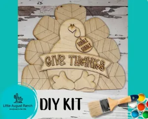 Turkey Door Hanger DIY Wood Kit - Thanksgiving Wood Blanks