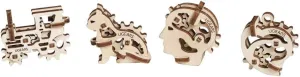 UGEARS FT-1 70029 U-Fidgets Tribikes Puzzle Pieces Set with 4 Models Anti-Stress 3D Puzzle Self Building Kit 4 Mini Miniature Model Mechanical Models Plywood Construction Kit