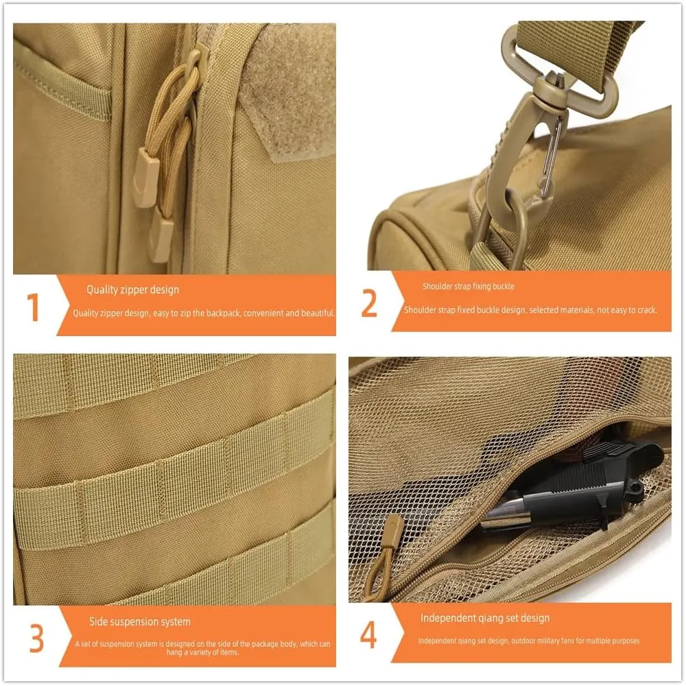 UNISTRENGH Multifunction Tactical Gun Range Bag Deluxe Pistol Shooting Range Duffle Bags