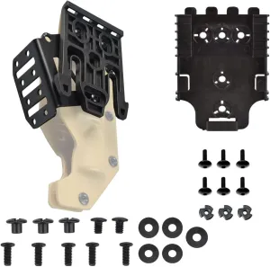 Universal Tactical Duty Holster Extended Support Holder and Holster Locking Fork Receivers Plate Fit Moving Between Systems or Switching Gear Platforms