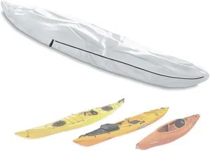 UPF 50  Kayak Cover, Dustproof Canoe Cover for Outdoor Storage, 420D Waterproof Kayak Cover for Fishing Boat, Gray (Silver, 14ft)