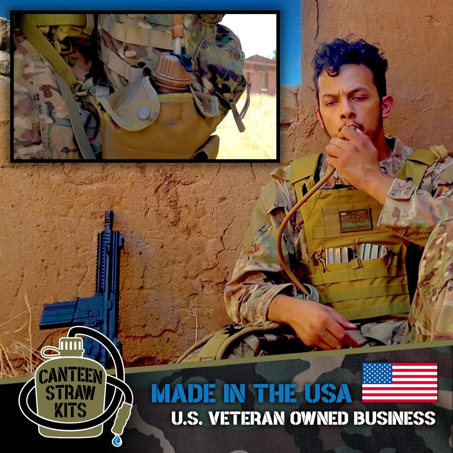 US Military Canteen Straw Kits (OD Green w/o Canteen)