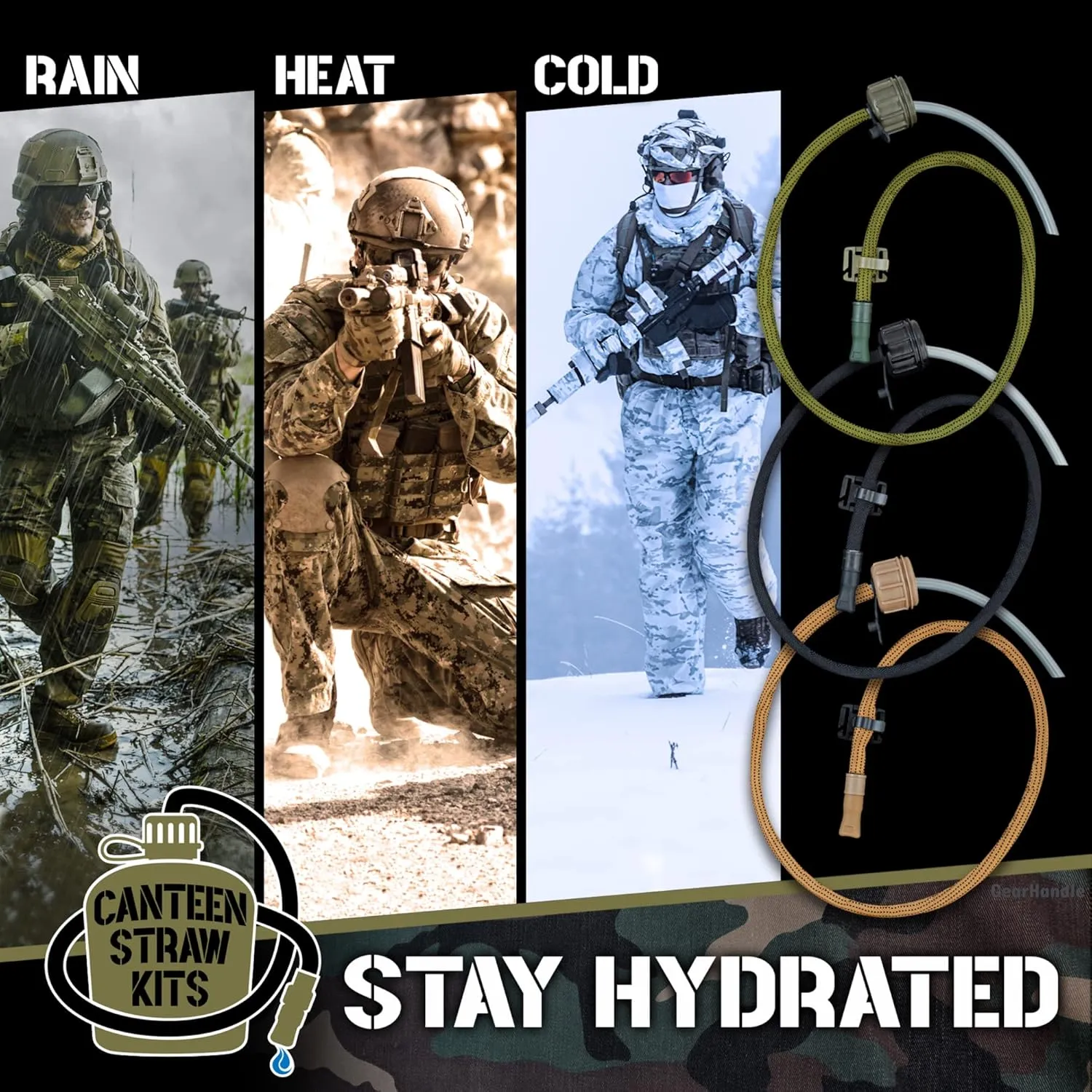 US Military Canteen Straw Kits (OD Green w/o Canteen)