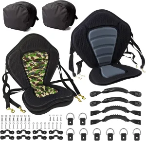 Vashly 2Pack Kayak Seat with Back Support, Kayak Seats with Waterproof Storage Bag for Sit-On-Top Kayaks, Stand-Up Paddleboards, Inflatable Kayaks, Tandem Kayaks