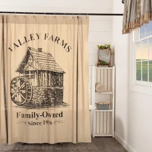 VHC Brands Valley Farms Farmhouse Mill Shower Curtain 72x72
