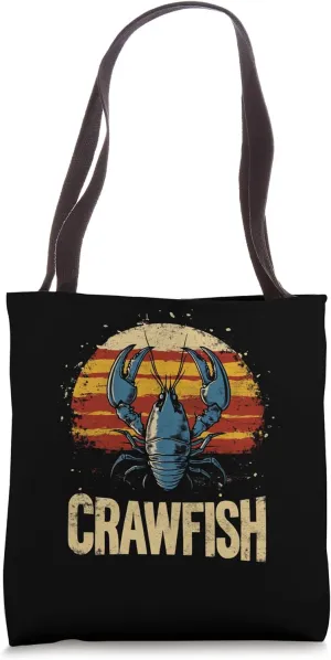 Vintage Crawfish Retro Sunset Cool Cajun Crawfish Festival Tote Bag