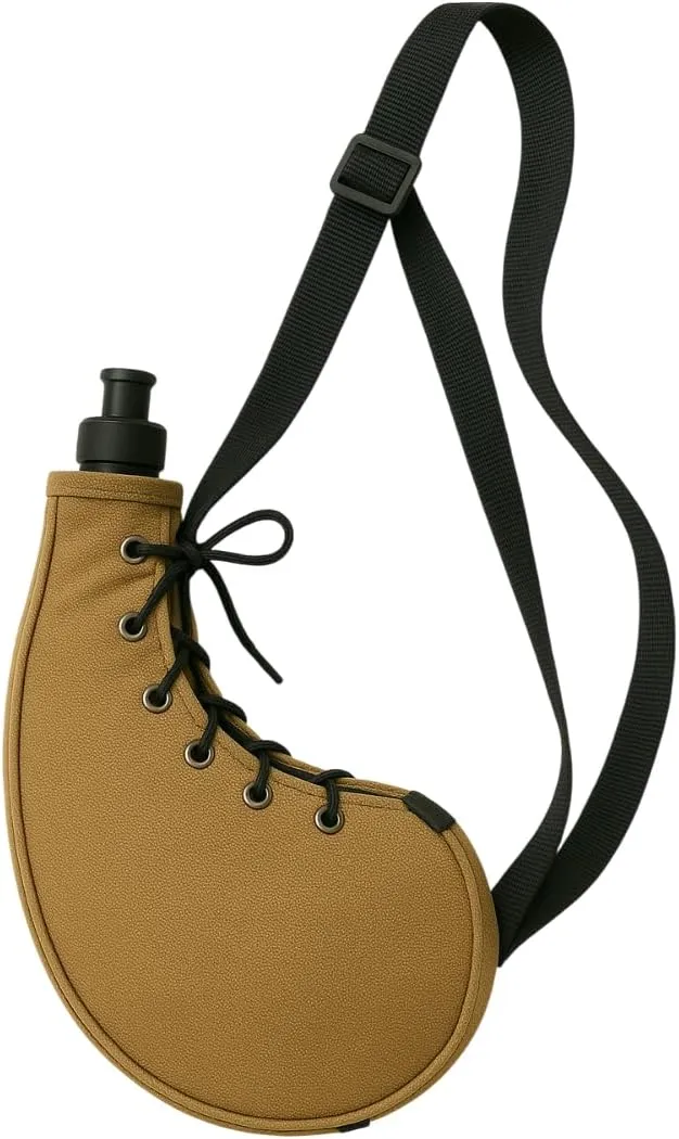 Vintage Style Bota Bag Canteen, Flask with Shoulder Strap, Available in Black, Green, and Brown (Coyote)