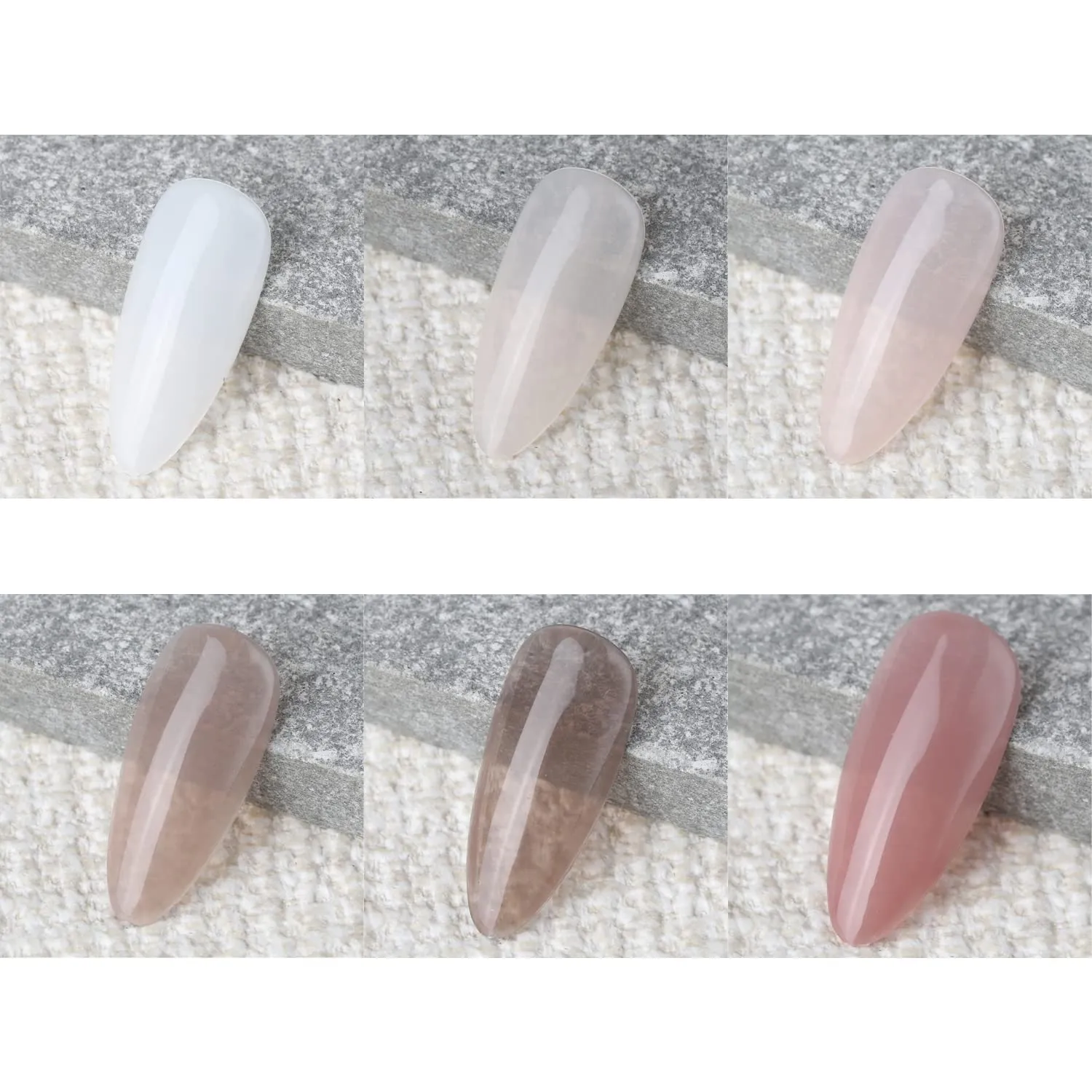 Vishine Gel Nail Polish Starter Kit with 36W UV LED Nail Lamp Speed Dryer Manicure Tools Set of 6 Sheer Milky White Neutrals Skin Nude Jelly Transparent Colors Gel Polish Base and Top Coat #055
