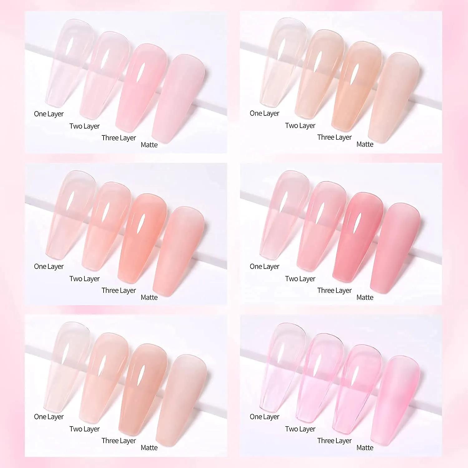 Vishine Gel Nail Polish Starter Kit with 36W UV LED Nail Lamp Speed Dryer Manicure Tools Set of 6 Sheer Milky White Neutrals Skin Nude Jelly Transparent Colors Gel Polish Base and Top Coat #055