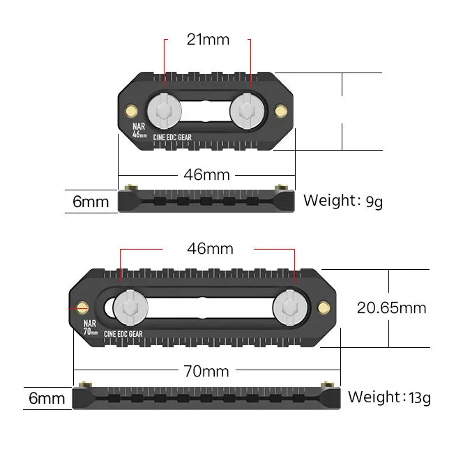 Vlogger NATO Rail  46mm - 70mm with Safety Pin