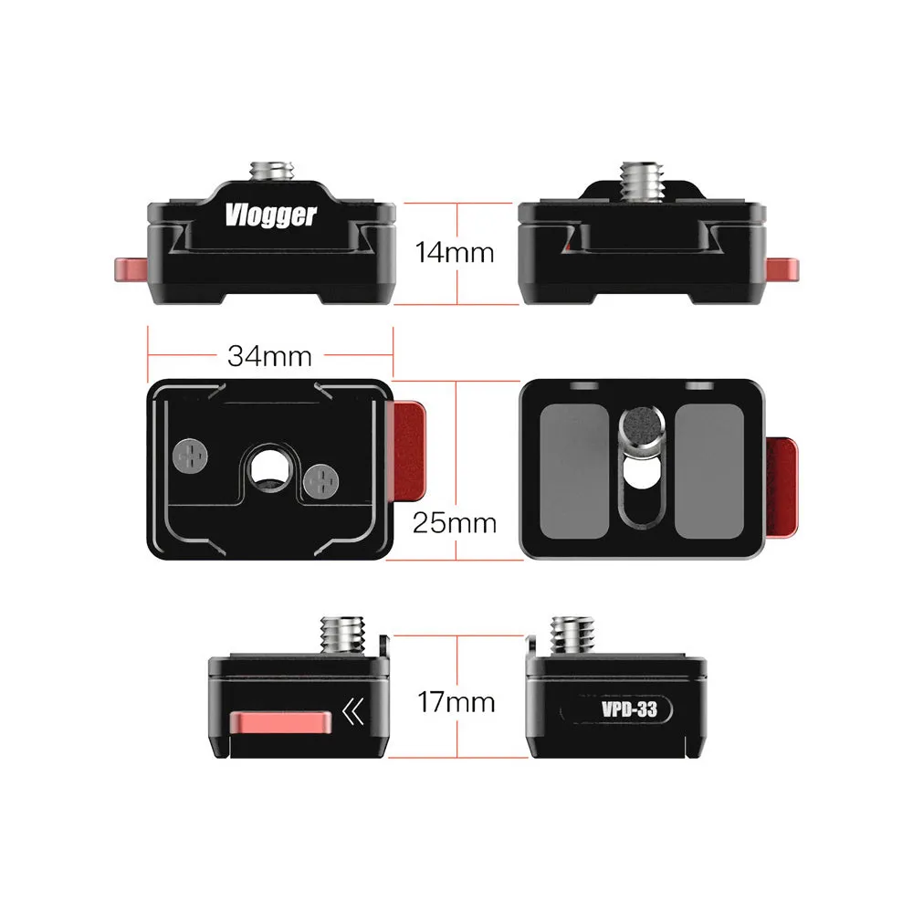 Vlogger Quick Release Adapter W/ Mounting Plate