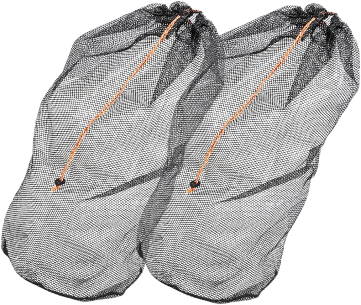 Wakauto 2pcs Capacity Mesh Storage Bags for Camping Hiking Breathable Drawstring Stuff Sacks for Blankets Quilts Versatile Travel Organizer