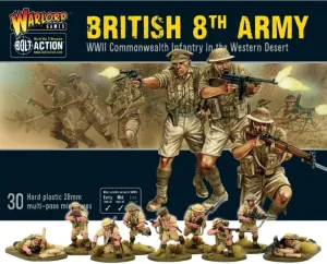 Warlord Bolt Action 8th Army Infantry Commonwealth Infantry Western Desert 1:56 WWII Military Wargaming Plastic Model Kit, Small