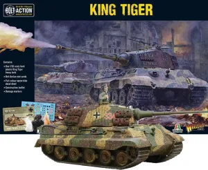 Warlord Bolt Action King Tiger Tank 1:56 WWII Military Wargaming Plastic Model Kit, Small