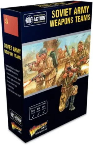 Warlord Games Bolt Action WWII Soviet Army Weapons Teams Figures 1:56 Military Table Top Wargaming Plastic Model Kit 402214010
