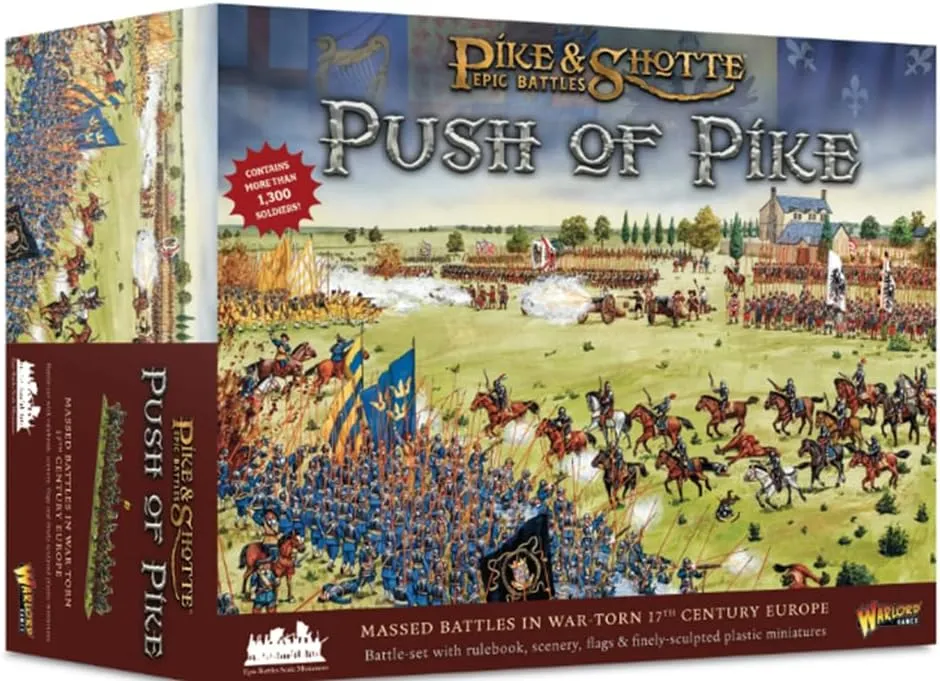 Warlord Pike & Shotte Epic Battles Push of Pike Game - Role Playing Strategy Board Games for Adults, Table Top 17th Century Strategic Wargaming Kit - Tabletop Military History RPG with Terrain