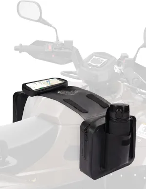 Waterproof Motorcycle Tank Bag for ATV/UTV/Snowmobile – Heavy-Duty TPU Saddle Bag with Touchscreen Phone Pocket, Universal Fit for Polaris Sportsman 570, Grizzly Cooler & More (Black)