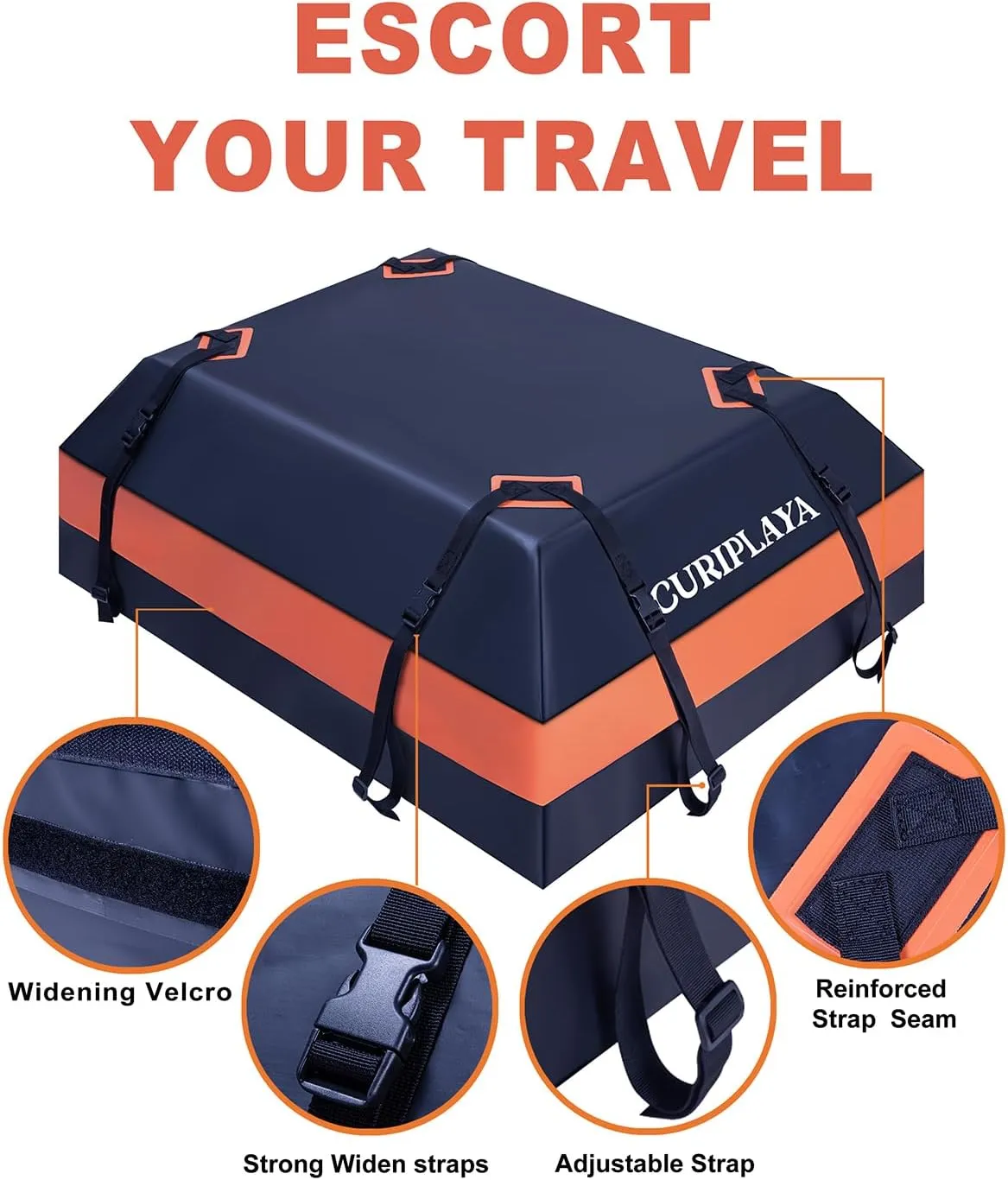Waterproof Rooftop Cargo Carrier - 15 Cubic Feet Car Top Storage Bag, No Roof Rack Required