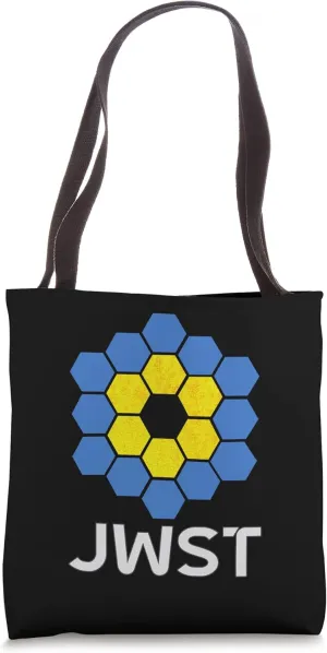Webb Space Telescope Blue Yellow Hexagon Mirrors JWST Tote Bag