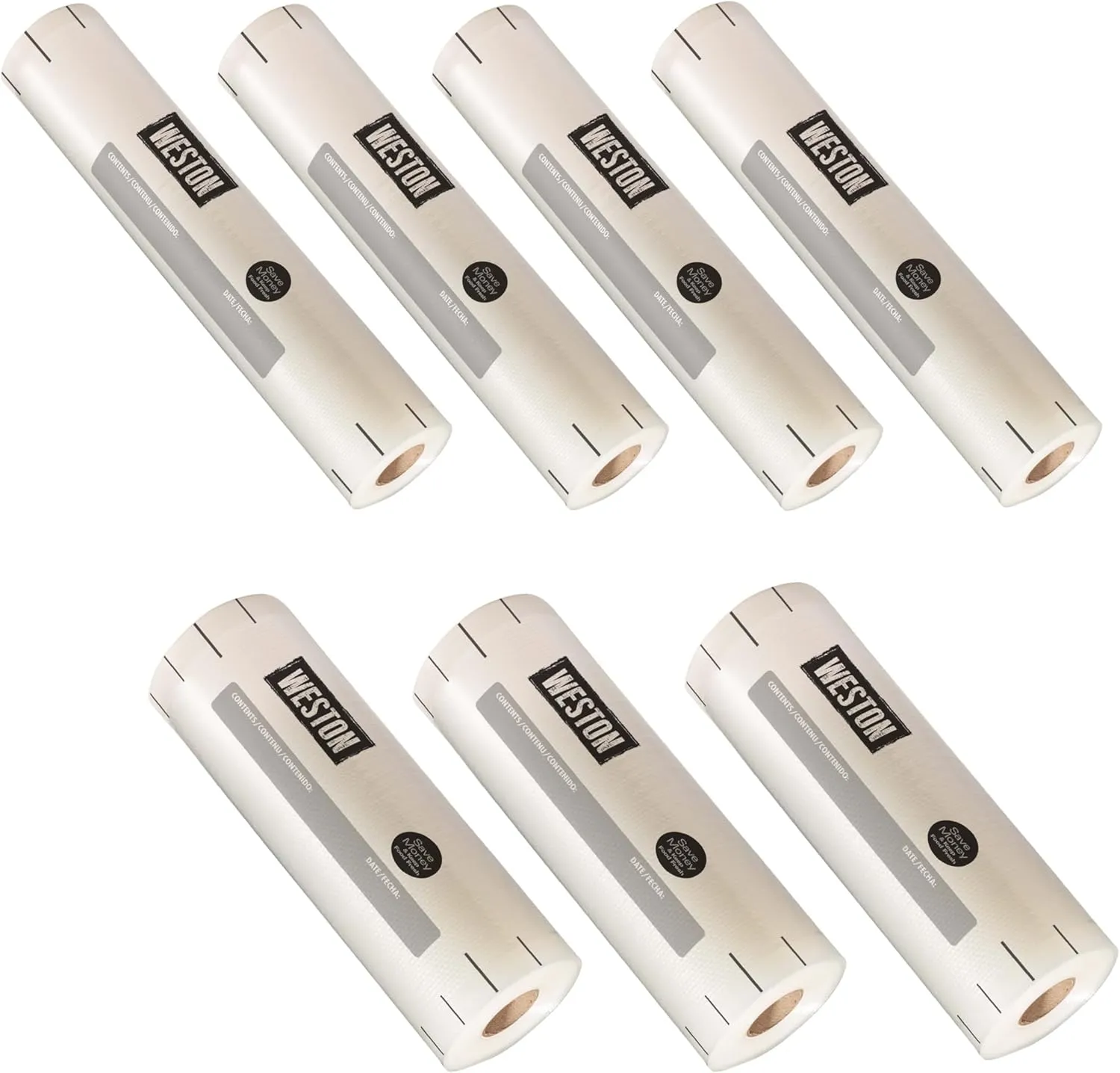 Weston Vacuum Sealer Bags, 2 Ply 3mm Thick, for NutriFresh, FoodSaver & Other Heat-Seal Systems, for Meal Prep and Sous Vide, BPA Free, 8" x 20’ & 11” x 16’ Rolls for Custom Sizes, 7 Count, Clear