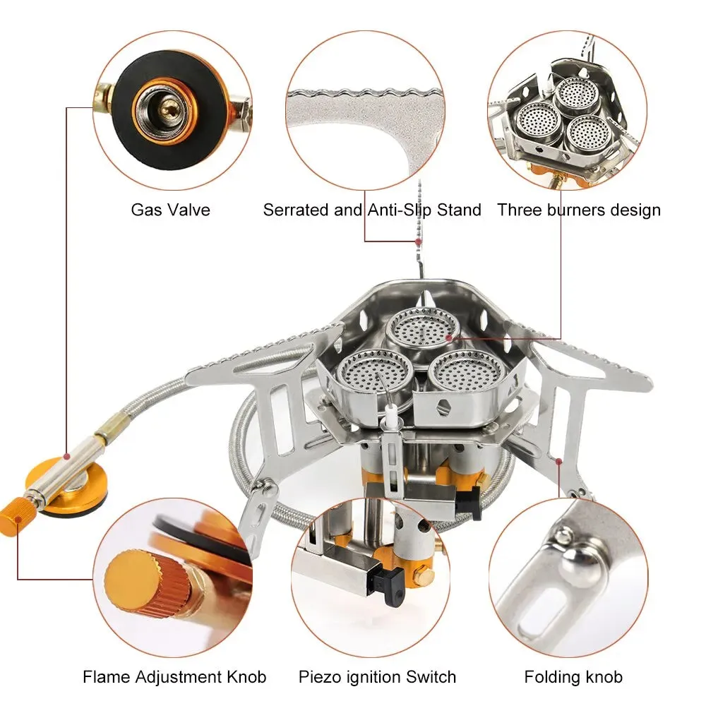 WIDESEA High-Power Camping Gas Stove – Portable Outdoor Burner for Cooking, BBQ, and Hiking
