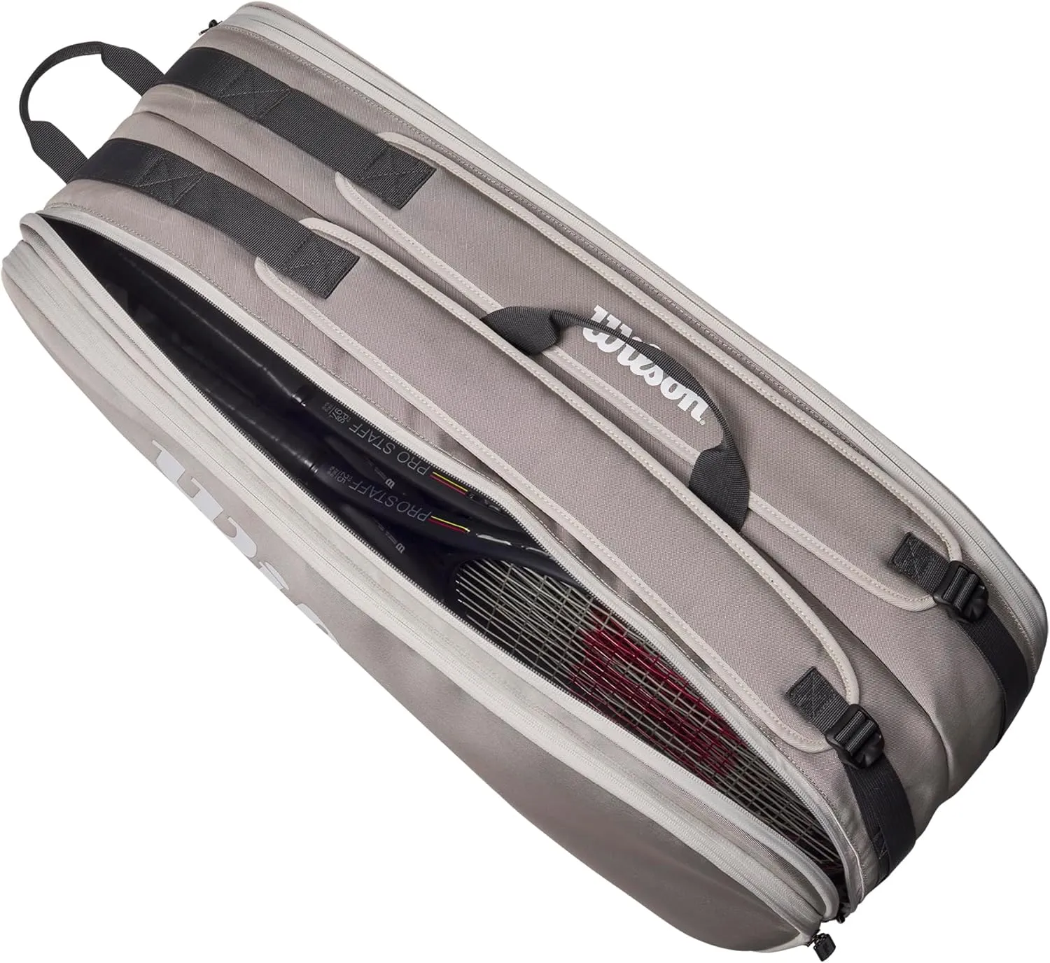 WILSON Tour Tennis Racket Bag - Dark Green and Stone Grey