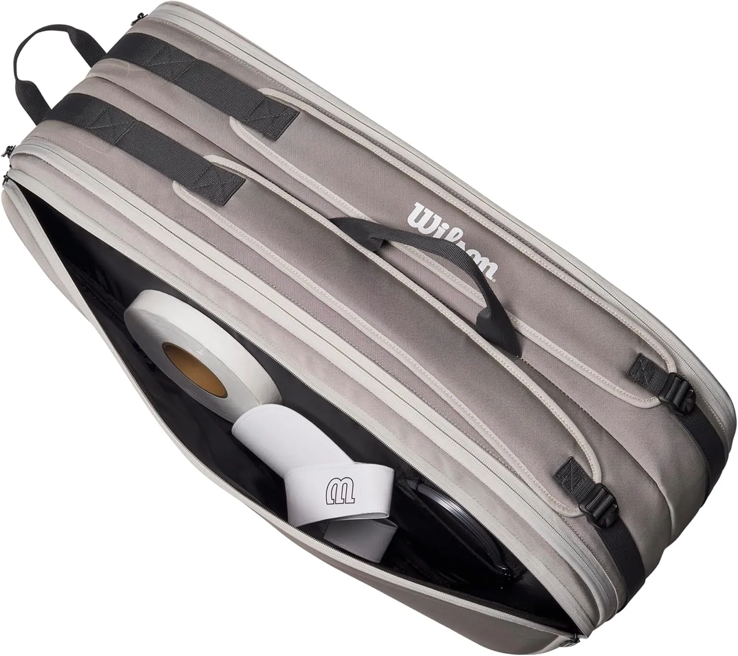 WILSON Tour Tennis Racket Bag - Dark Green and Stone Grey