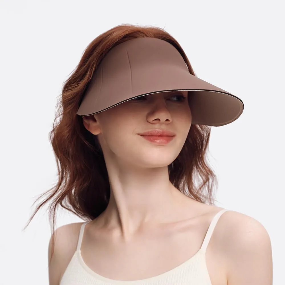 Women Wide Brim Sun Visor Hat Foldable UPF 50  Roll Up Packable Beach Cap Double Sided Wear UPF50 