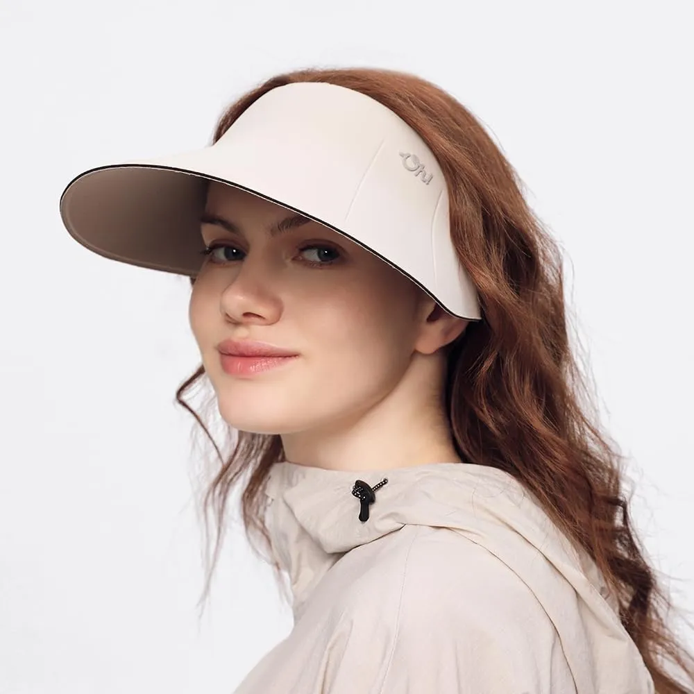 Women Wide Brim Sun Visor Hat Foldable UPF 50  Roll Up Packable Beach Cap Double Sided Wear UPF50 