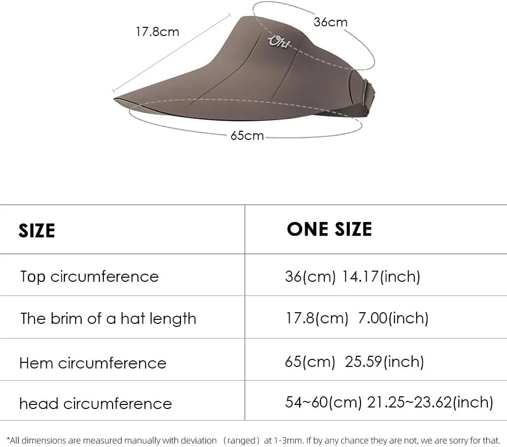 Women Wide Brim Sun Visor Hat Foldable UPF 50  Roll Up Packable Beach Cap Double Sided Wear UPF50 