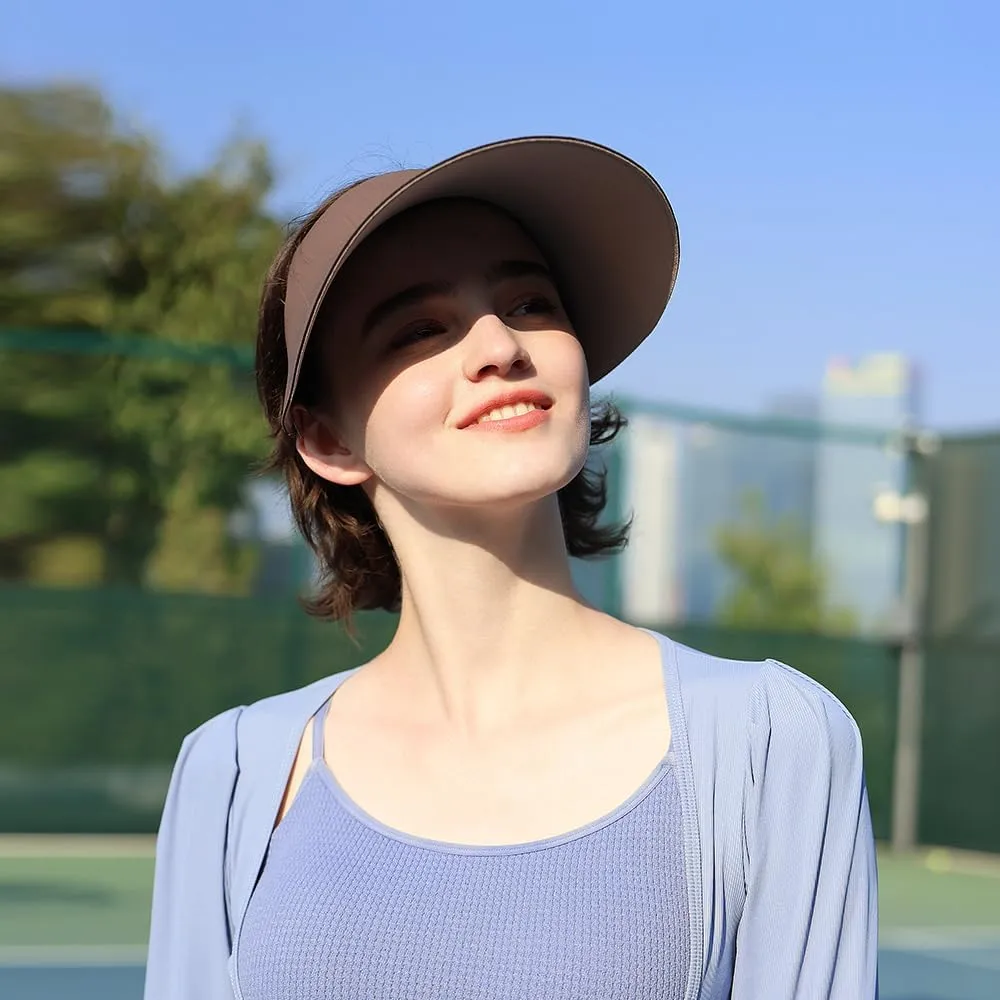 Women Wide Brim Sun Visor Hat Foldable UPF 50  Roll Up Packable Beach Cap Double Sided Wear UPF50 