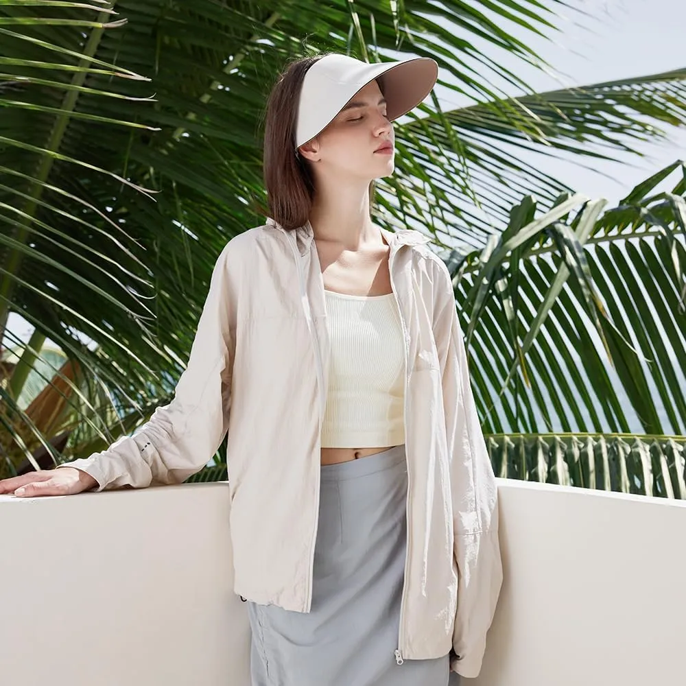Women Wide Brim Sun Visor Hat Foldable UPF 50  Roll Up Packable Beach Cap Double Sided Wear UPF50 