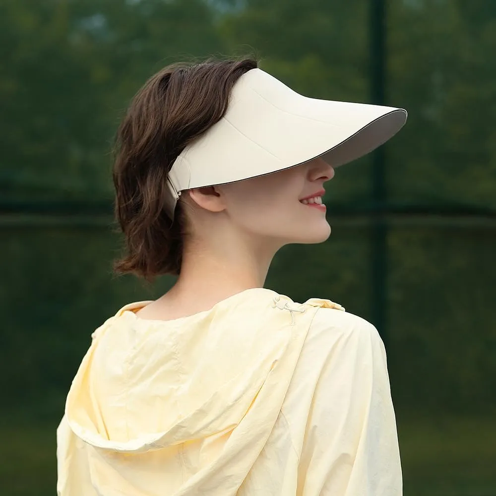 Women Wide Brim Sun Visor Hat Foldable UPF 50  Roll Up Packable Beach Cap Double Sided Wear UPF50 