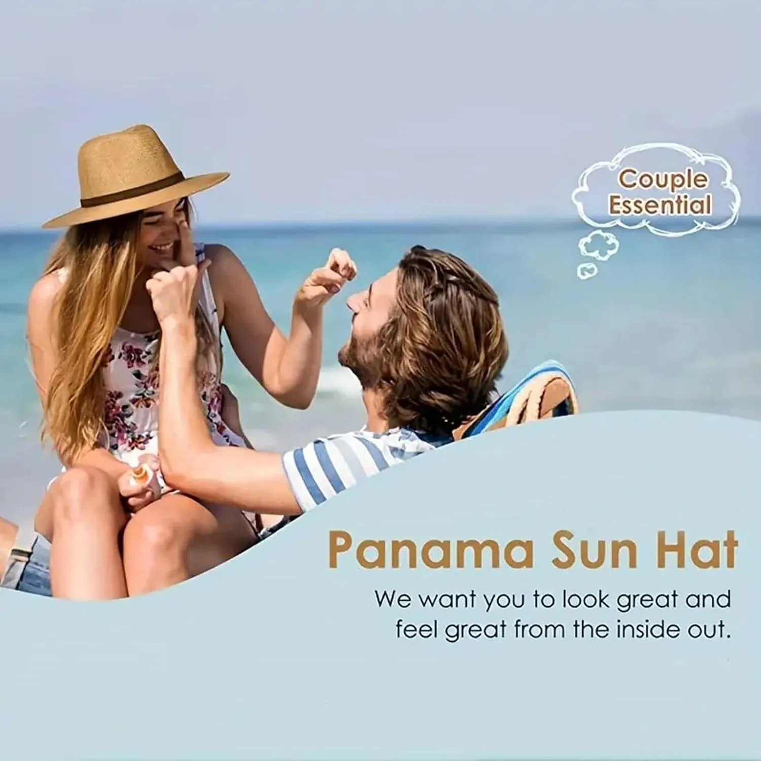 Womens Mens Wide Brim Straw Panama Hat Beach Sun Hat Summer Wide Brim Straw Roll up Hat Fisherman's UPF 50