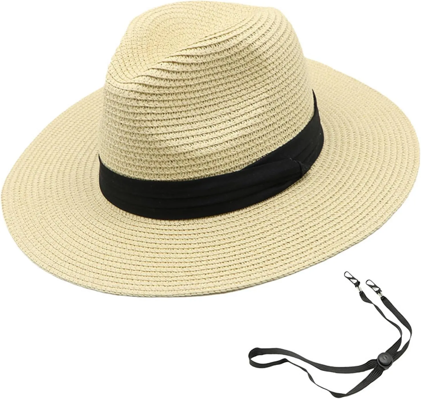 Womens Mens Wide Brim Straw Panama Hat Beach Sun Hat Summer Wide Brim Straw Roll up Hat Fisherman's UPF 50