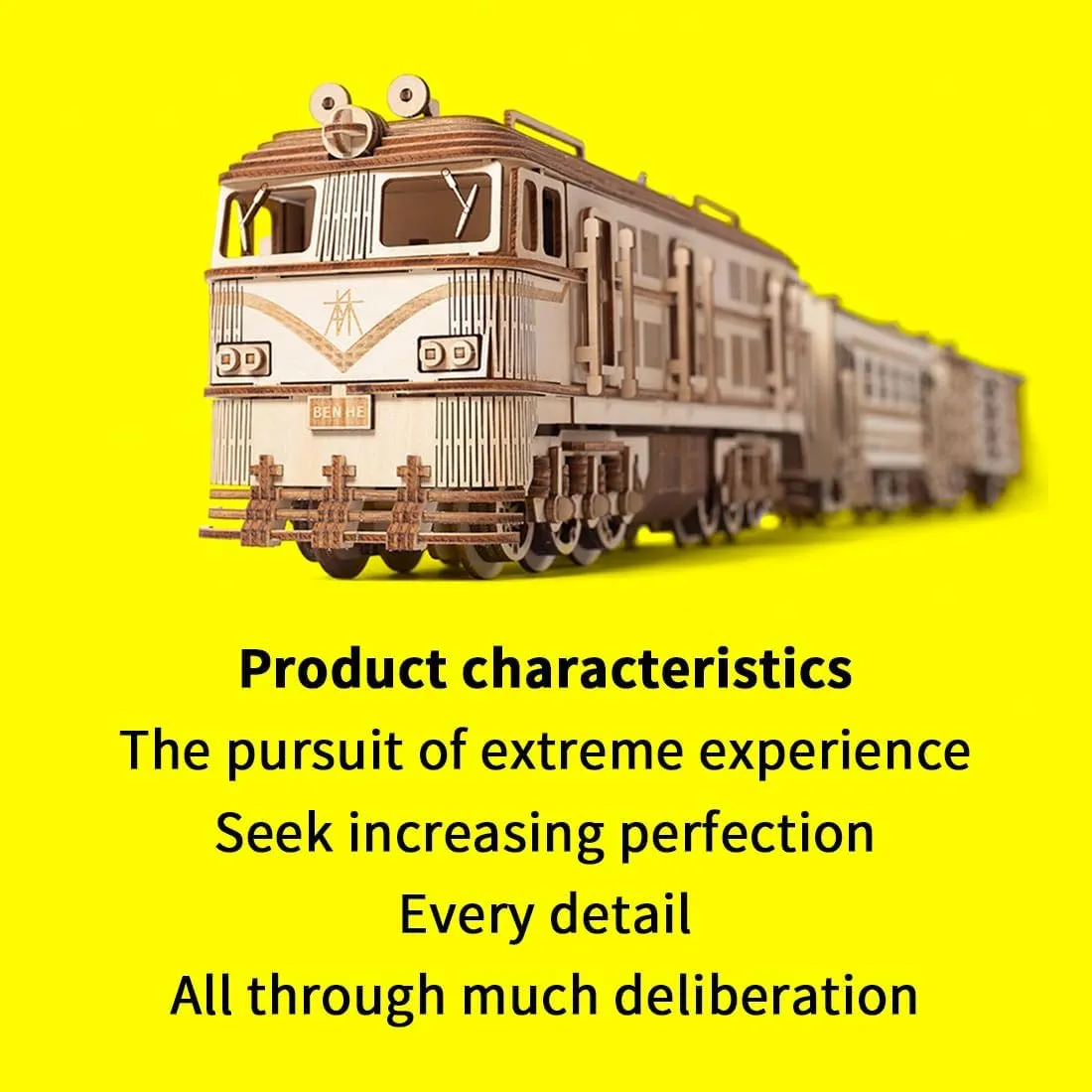 Wooden Train Set Model 3D Wooden Puzzle for Adult 1460PCS DIY Assemble Model Kit (Including Locomotive Track)