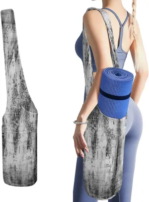 Yoga Mat Bag, Soft Canvas Storage Bag Fashion Mat Bag for Clothes Dorm Organizer with Pocket Shoulder Strap