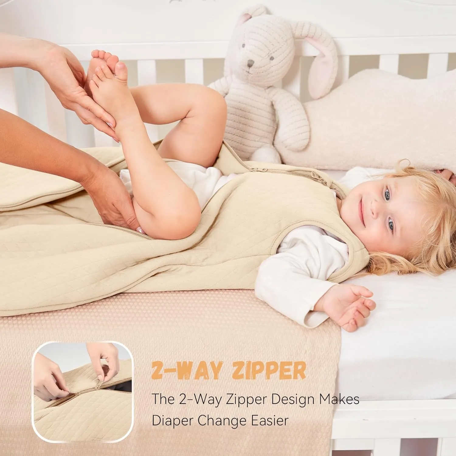 Yoofoss Baby Sleep Sack 12-18 Months TOG 2.5 Winter Baby Wearable Blanket, 100% Organic Cotton Toddler Sleeping Sack 2-Way Zipper Warm Quilted Sleep Sack