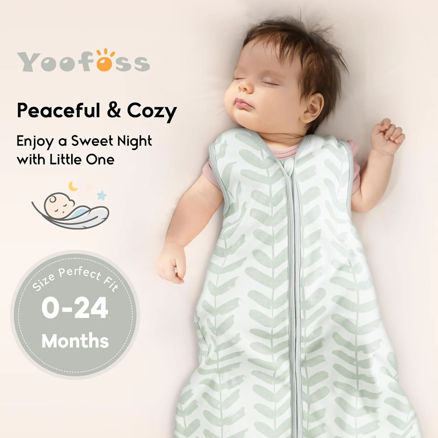 Yoofoss Baby Sleep Sack 18-24 Months 0.5 Tog Wearable Blanket for Baby, 3 Pack 100% Organic Cotton Infant Toddler Sleeping Sack 2-Way Zipper Lightweight Sleep Sack