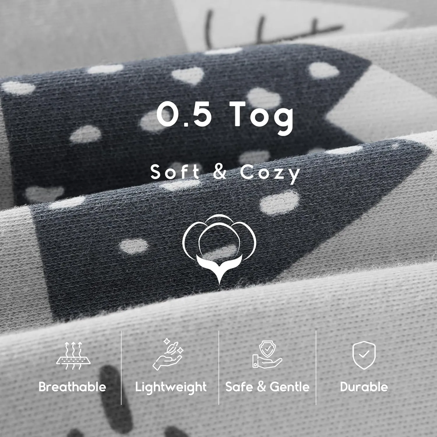 Yoofoss Baby Sleep Sack 18-24 Months 0.5 Tog Wearable Blanket for Baby, 3 Pack 100% Organic Cotton Infant Toddler Sleeping Sack 2-Way Zipper Lightweight Sleep Sack