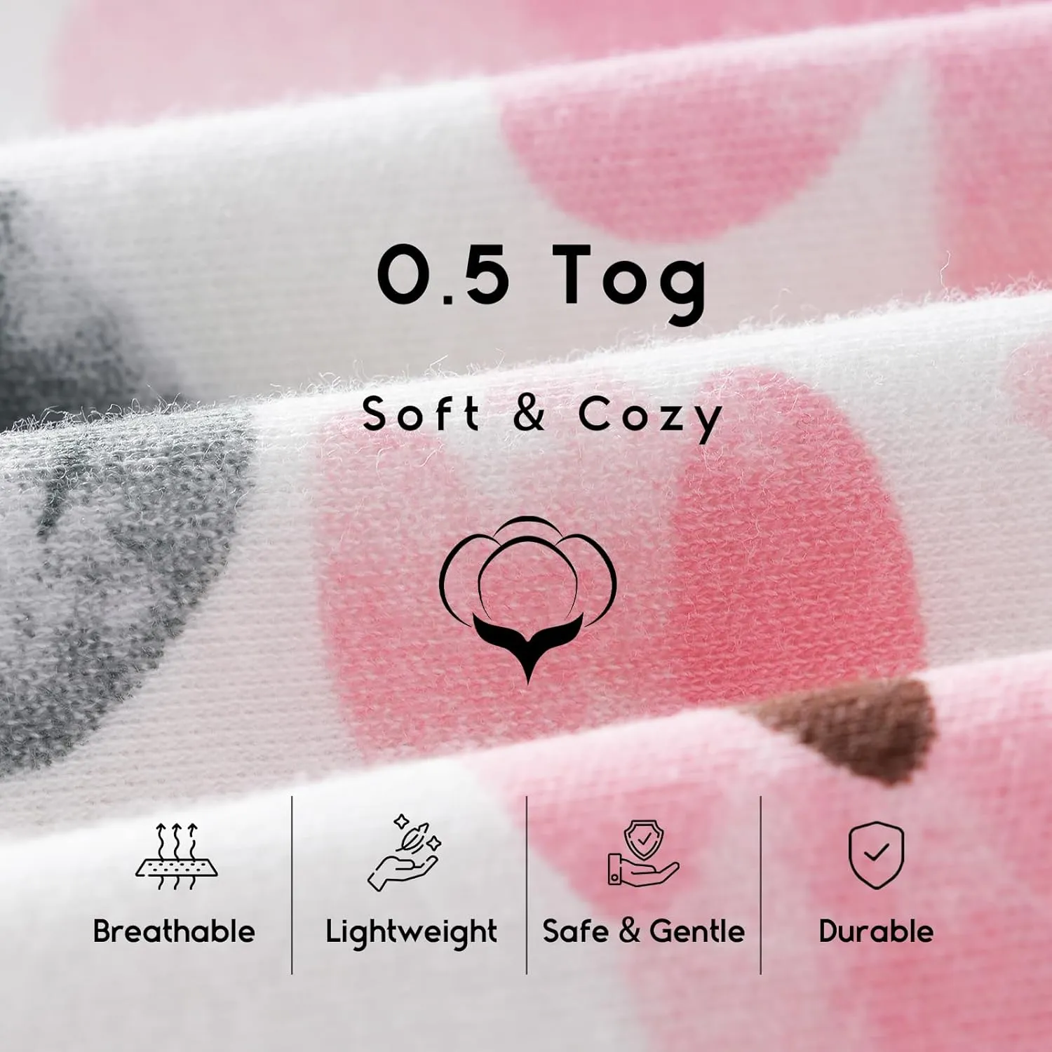Yoofoss Baby Sleep Sack 6-12 Months 0.5 Tog Wearable Blanket for Baby, 3 Pack 100% Organic Cotton Infant Toddler Sleeping Sack 2-Way Zipper Lightweight Sleep Sack