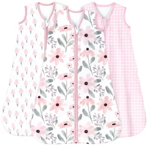 Yoofoss Baby Sleep Sack 6-12 Months 0.5 Tog Wearable Blanket for Baby, 3 Pack 100% Organic Cotton Infant Toddler Sleeping Sack 2-Way Zipper Lightweight Sleep Sack