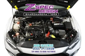 ZSPEC Hood Dress Up Bolts® Fastener Kit for '17  Hyundai Elantra, Titanium