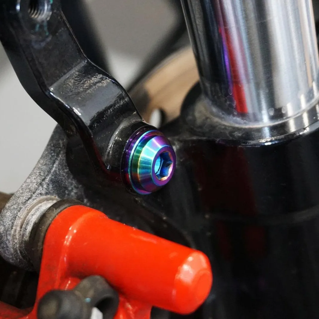 ZSPEC "Front Brake Caliper Bracket" Fastener Kit for the Honda Grom, Grade-5 Titanium