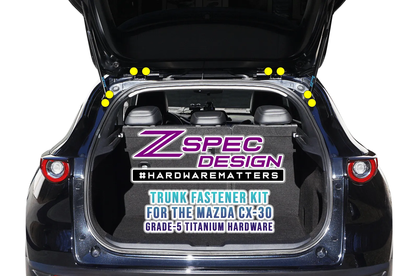 ZSPEC Trunk-Area Fastener Kit for the '20-24 Mazda CX-30, Titanium