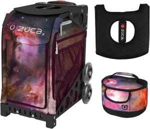 Zuca Galaxy Sport Insert Bag with Black NFW Frame with Gift Lunchbox with Seat Cushion